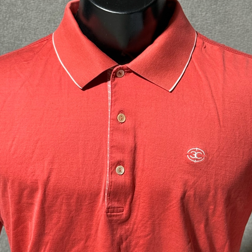 Peter Millar Golf Shirt Mens Large Polo Summer Comfort Coral Pink 100% Cotton